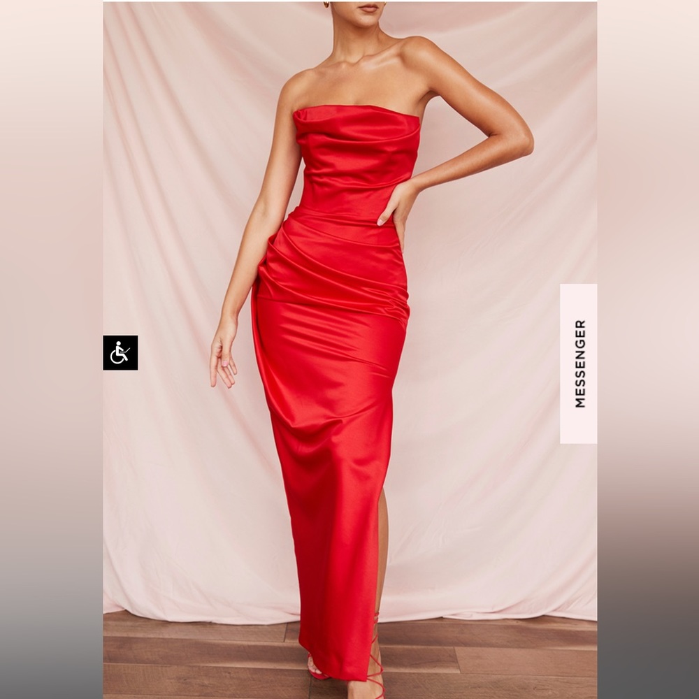 HOUSE OF CB size xs red Adrienne dress. Worn once.